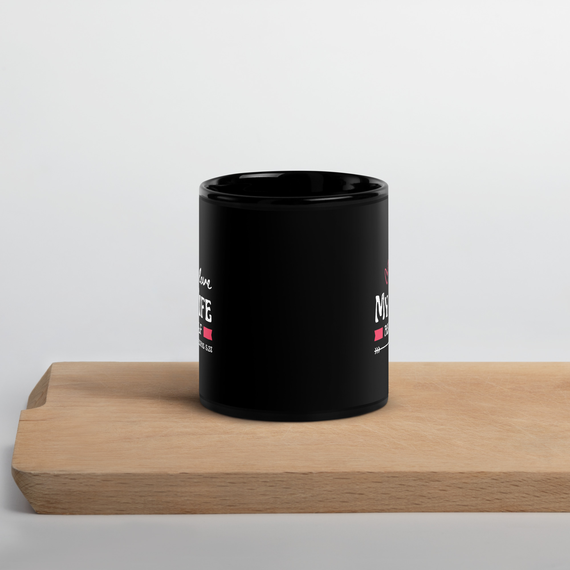 Black Glossy Mug (Love Wife As Myself) - Image 2