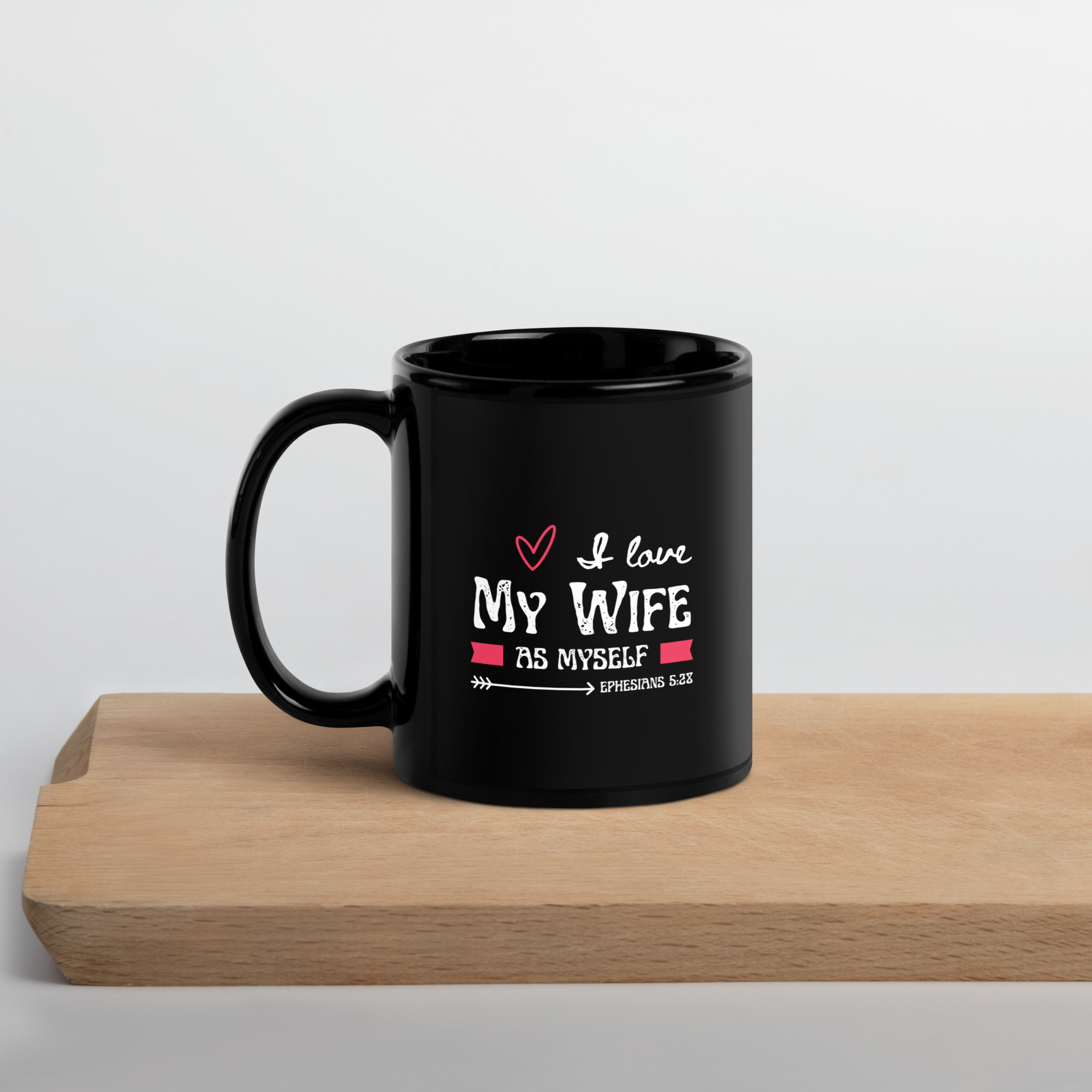 Black Glossy Mug (Love Wife As Myself) - Image 3