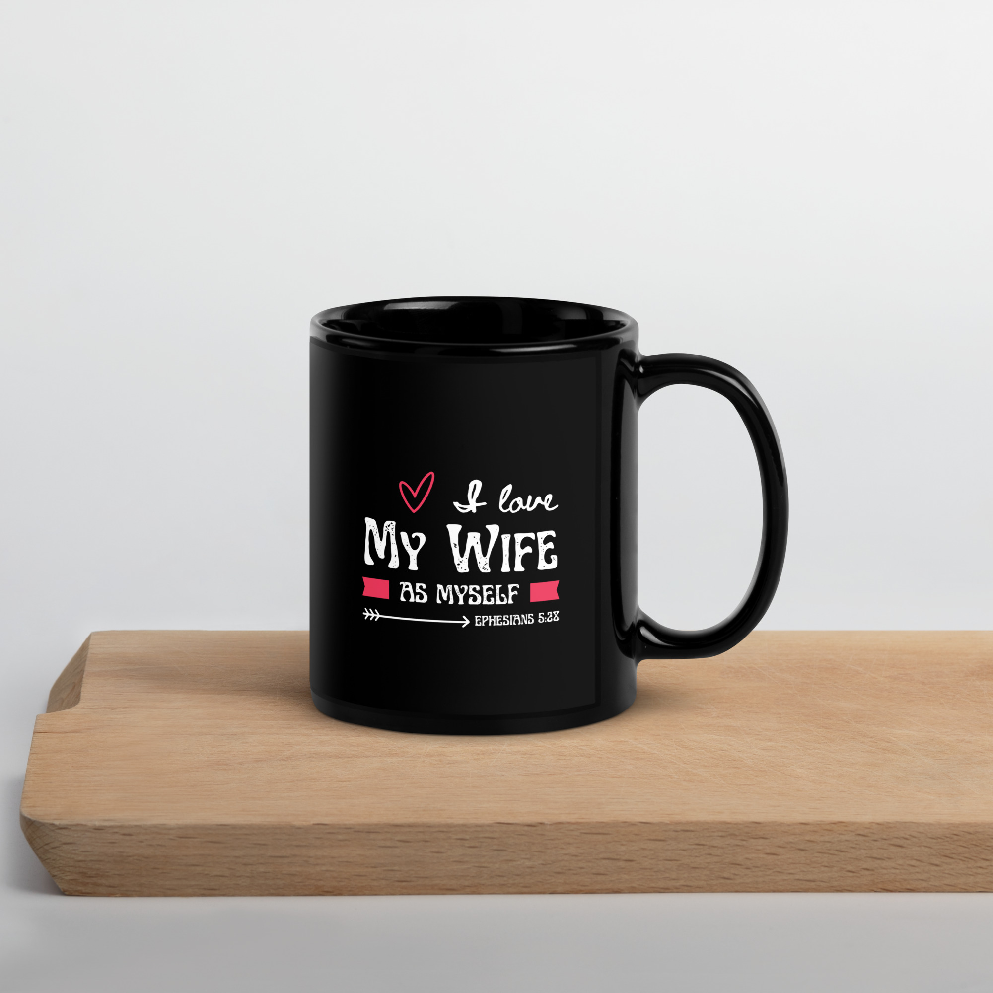 Black Glossy Mug (Love Wife As Myself) - Image 4