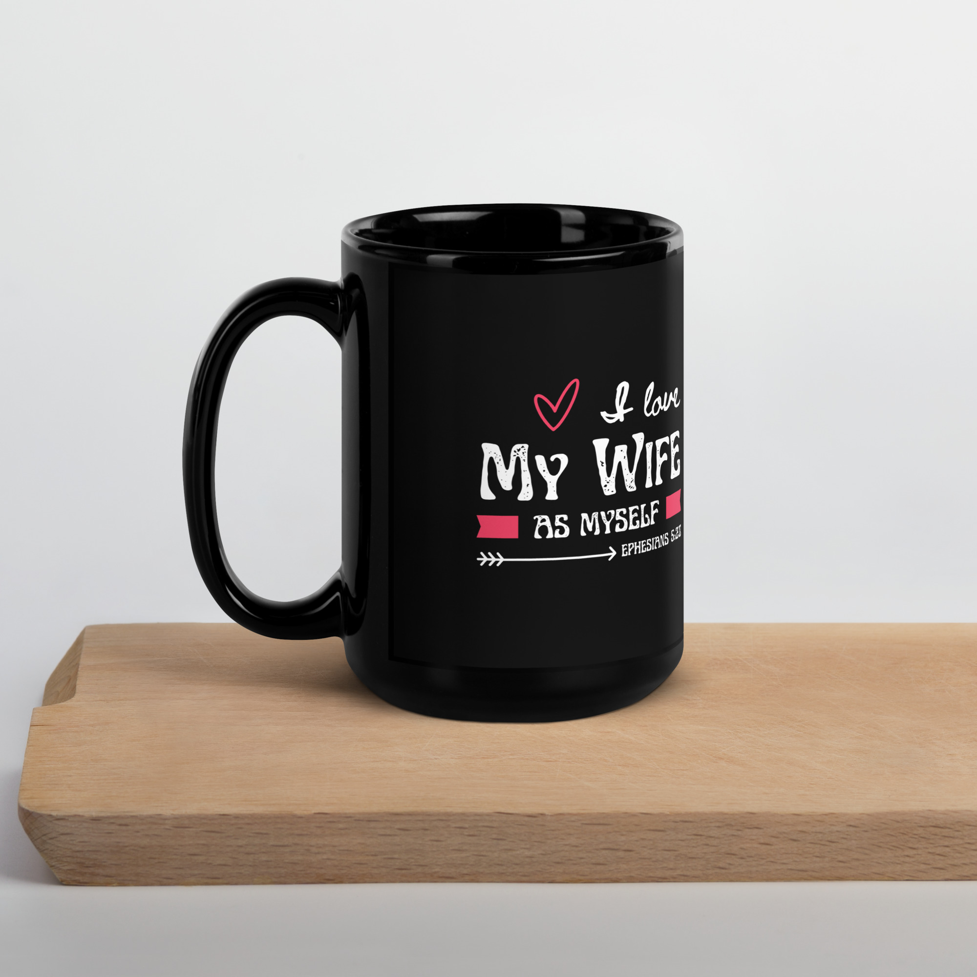 Black Glossy Mug (Love Wife As Myself) - Image 6