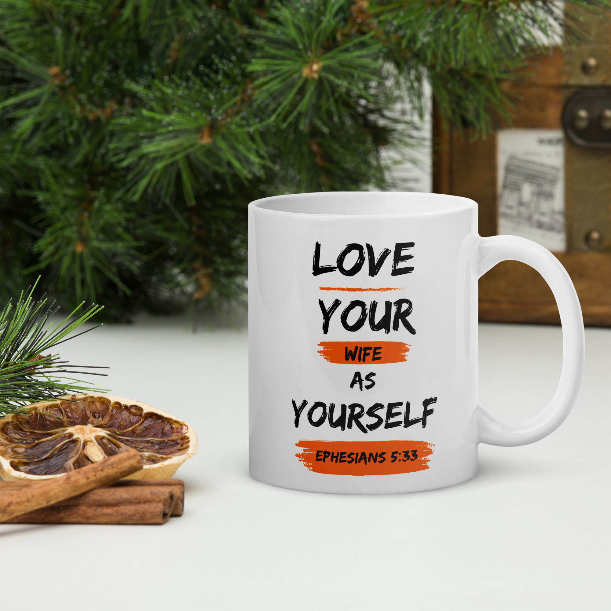 White glossy mug (Love Wife) - Image 3