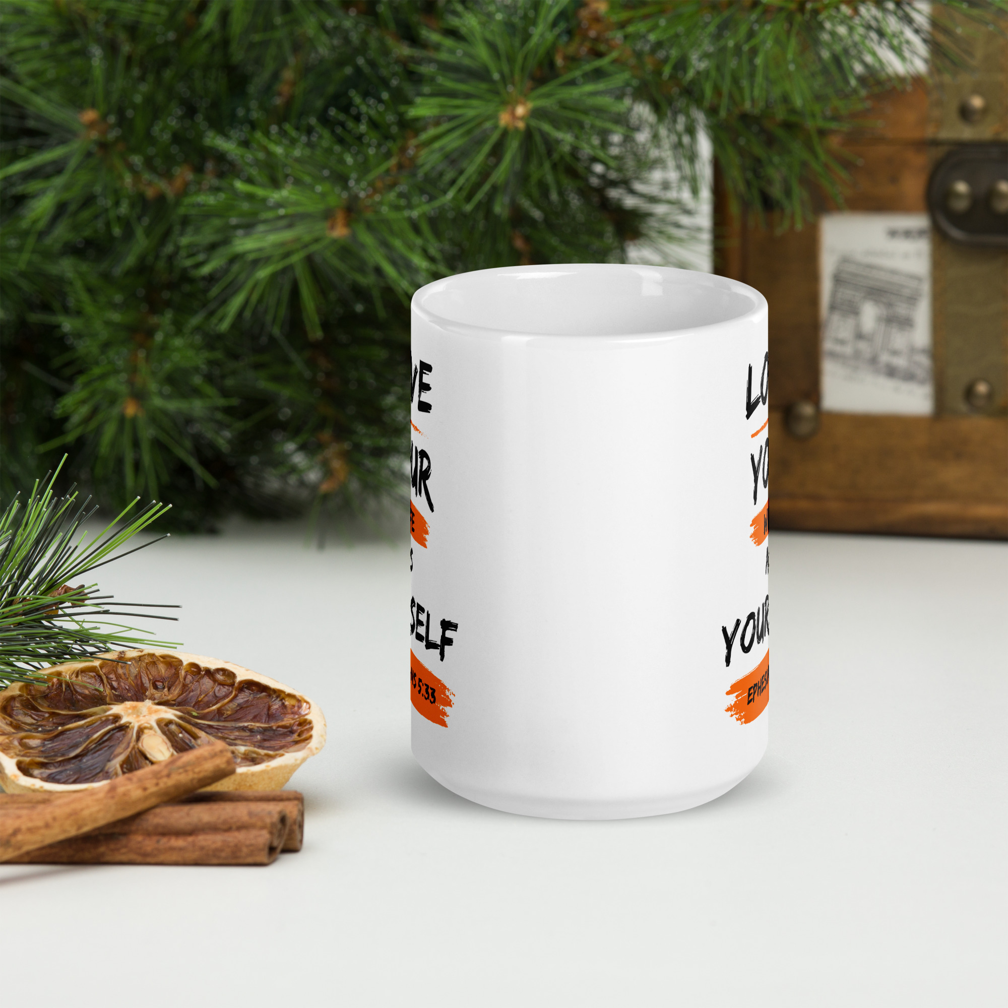 White glossy mug (Love Wife) - Image 7