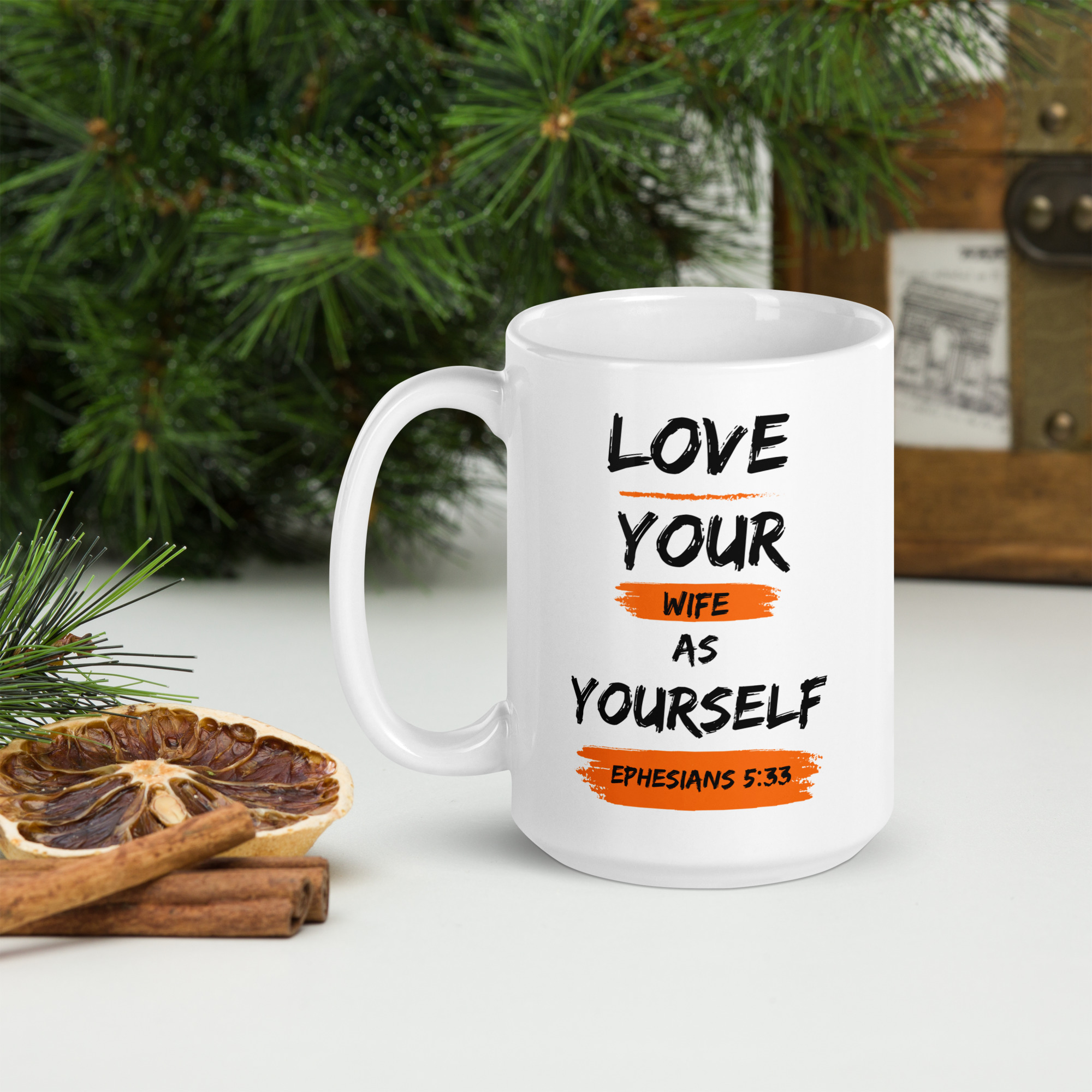 White glossy mug (Love Wife) - Image 5