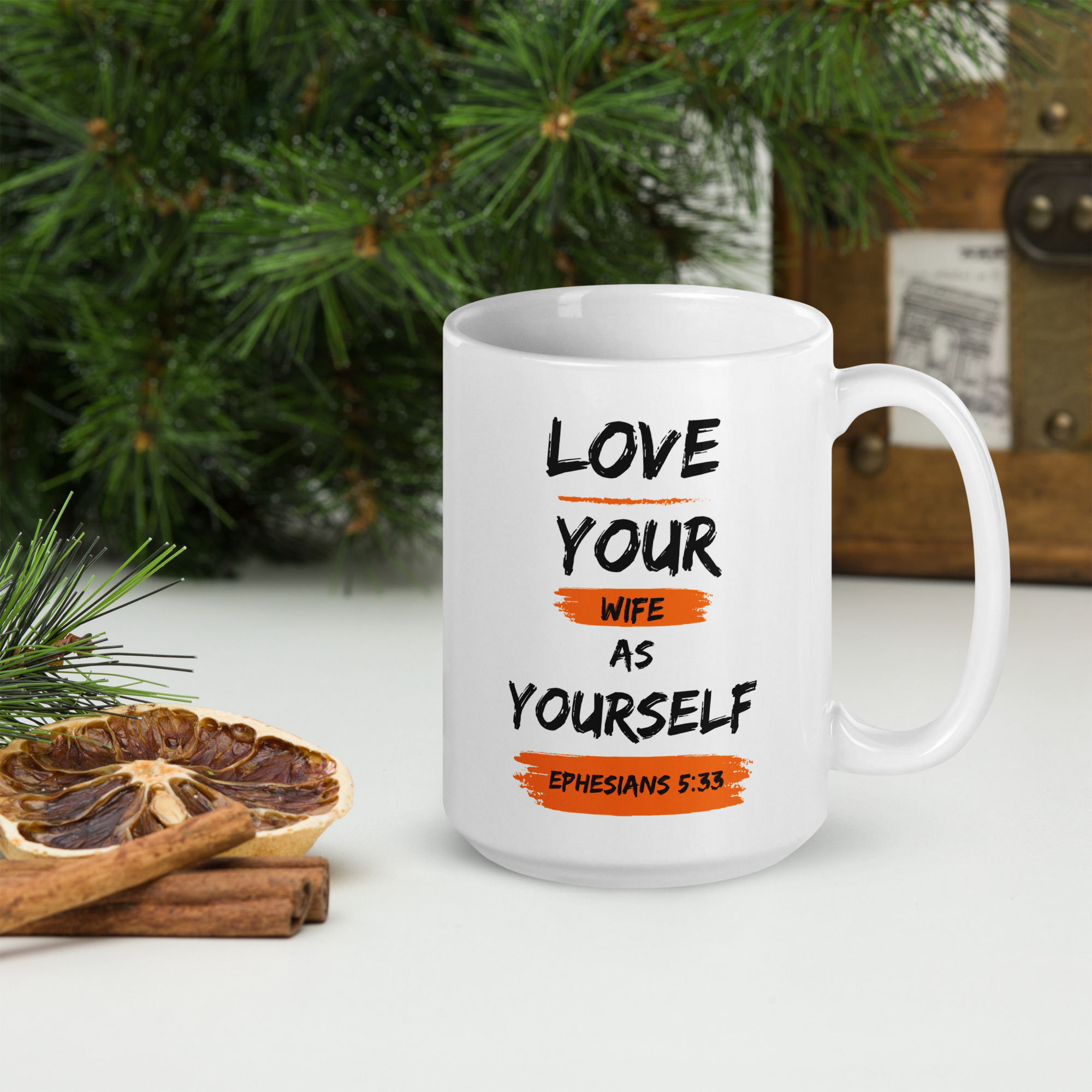 White glossy mug (Love Wife) - Image 6