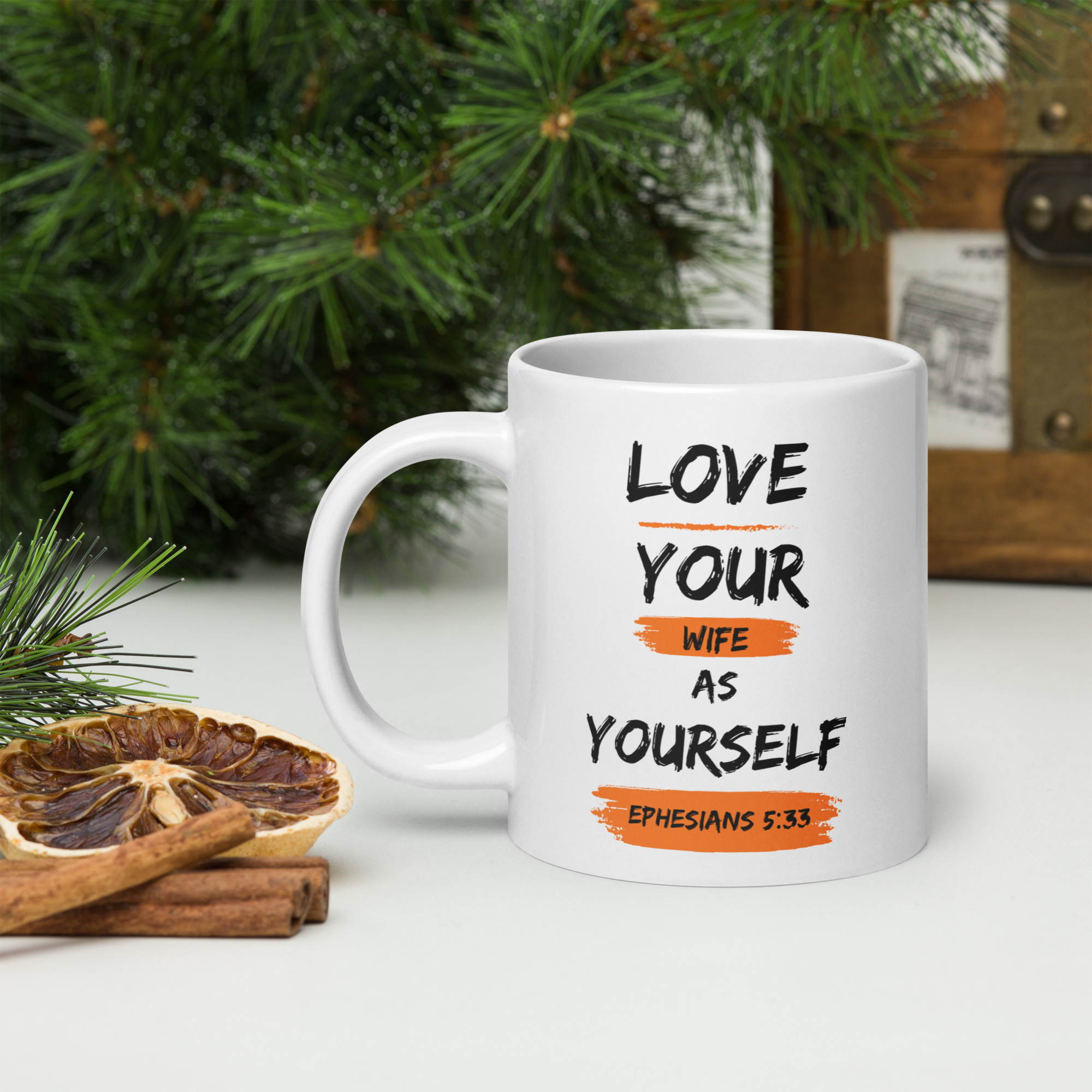 White glossy mug (Love Wife) - Image 8